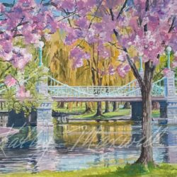 Boston Public Garden Foot Bridge by Kathy Maxwell