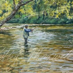Fly Fisherman at Allenberry by Kathy Maxwell